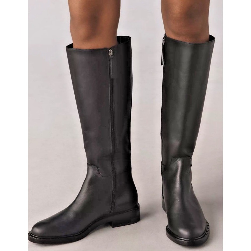 Anthropologie Reformation Size 6 Nancy Knee High Riding Boots Black Leather READ